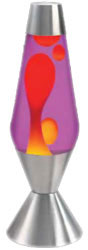 yellow and purple lava lamp
